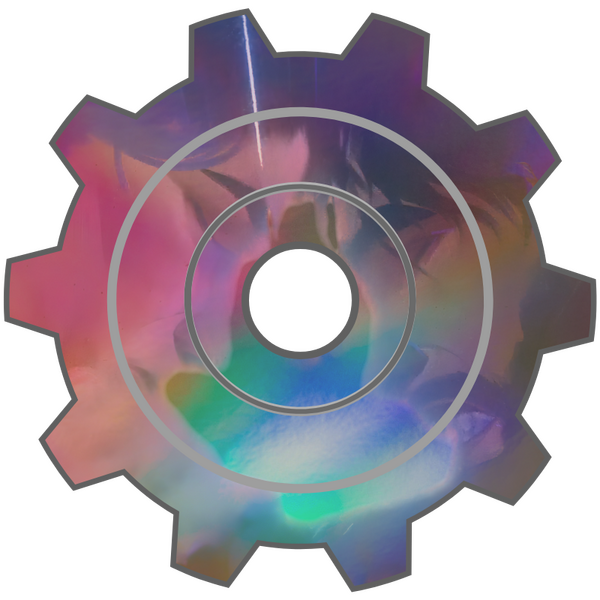 jayvik_gear A gear with an engraved image of Jayce and Viktor in their final scene, in rainbow colors.