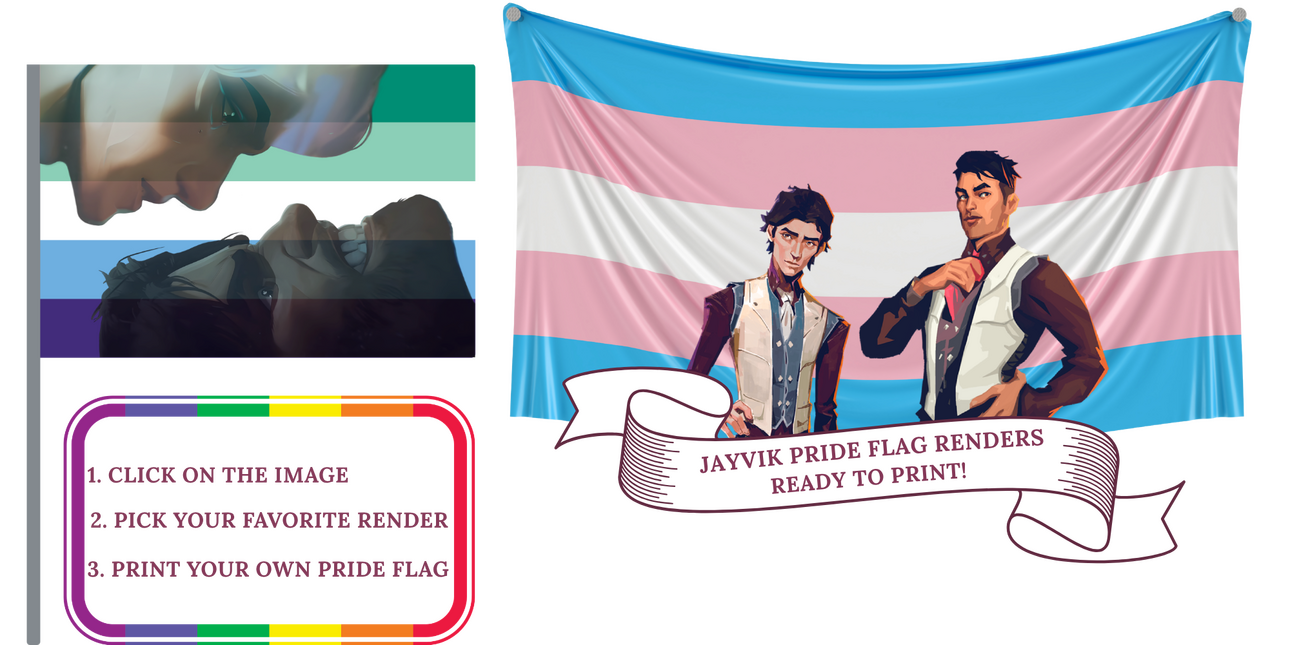 Jayvik Pride Flag renders Click on the image to download Jayvik renders to print on flags or other items.